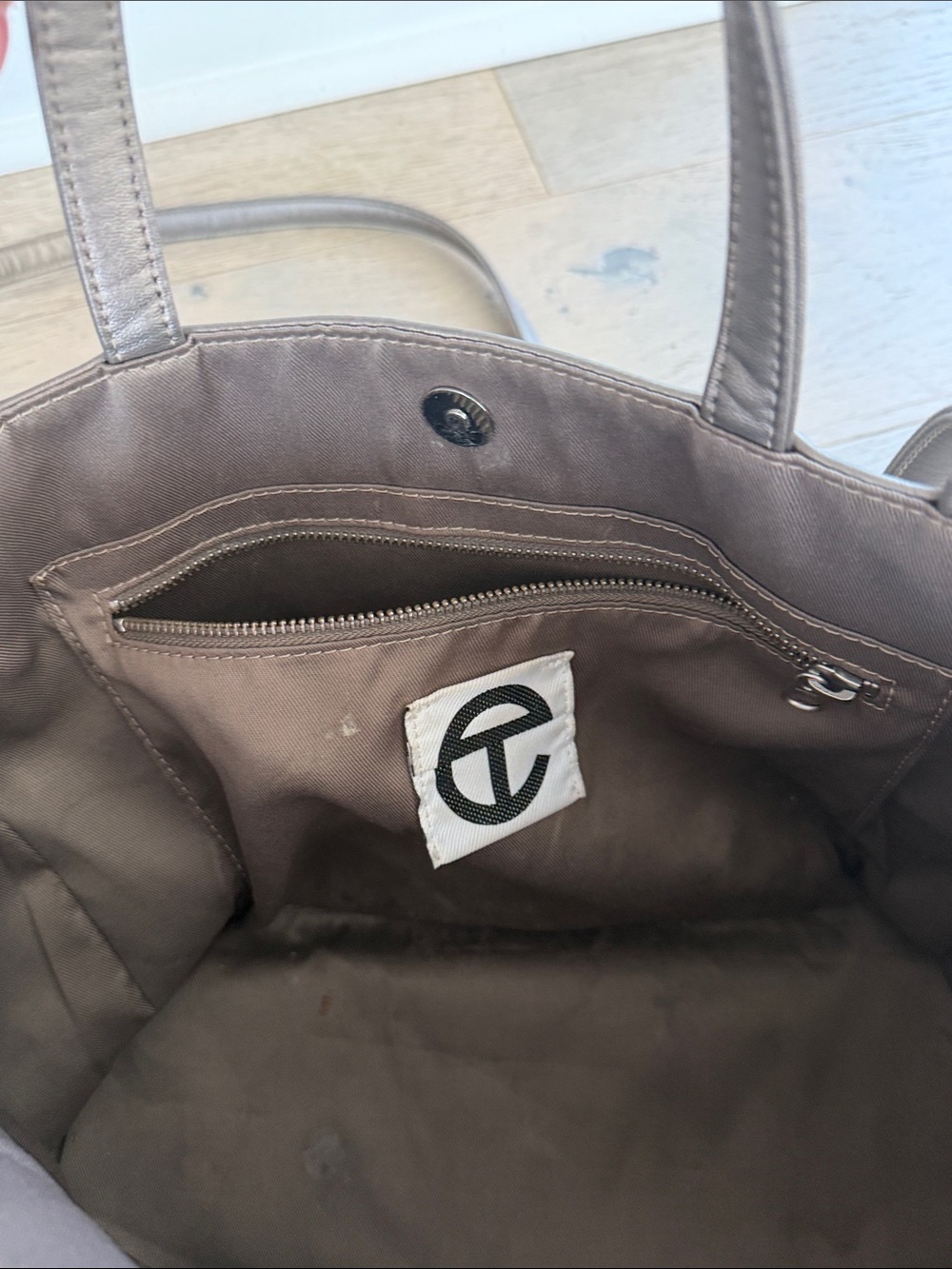 Telfar Metallic Pewter Logo Tote - Picture 6 of 9